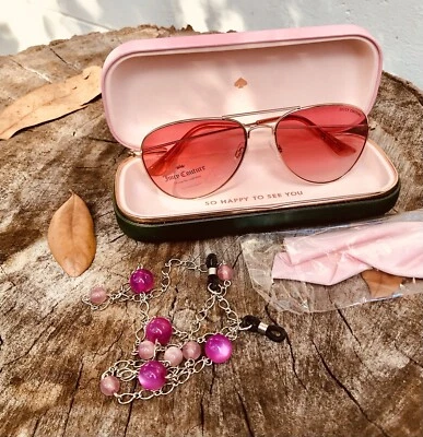 JUICY COUTURE Pink Aviators Chain Cloth & Beautiful Pink/Green Kate Spade Case - Image 1 of 4