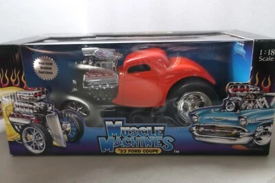 33 FORD COUPE ORANGE MUSCLE MACHINES 1:18 TOO COOL REAL STEEL BRAIDED FUEL LINES - Image 1 of 4