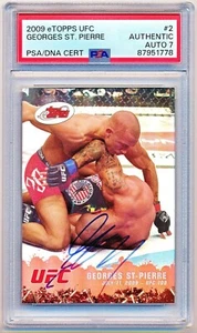 2009 eTopps UFC Georges St-Pierre Auto Rc #2 (135/999) PSA Authentic / 7 Auto - Picture 1 of 2
