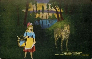 Postal Lino Fairyland Caverns Caperucita Roja Carretera 58 Sin publicar - Imagen 1 de 2