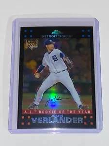 Tarjeta de novato radiocontrol Topps Chrome Award Winners Refractor Justin Verlander #254 2007 - Imagen 1 de 3