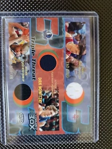 2004 Luxury Box Triple Threat Relics /75 Yao Ming Dirk Nowitzki Tim Duncan HOF - Picture 1 of 3