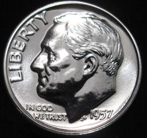 1957 Roosevelt Silver Dime GEM PROOF Uncirculated - Picture 1 of 2