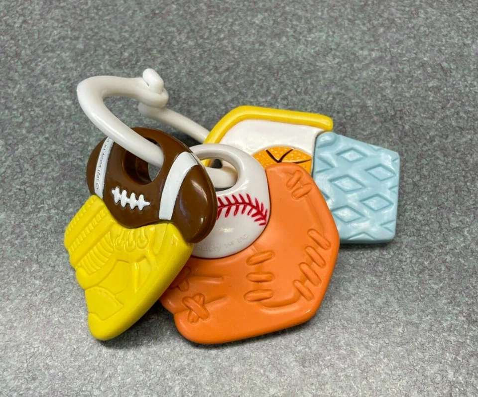 Vintage Safety 1st Rubber Sport Flexible Teether Toy 1991 Baseball Football - Image 1 of 4