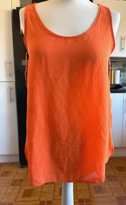 BNWOT Ladies PRIMARK Plain Sunrise Volcanic Orange Scoop Neck Tunic Blouse 12 £1 - Image 1 of 4