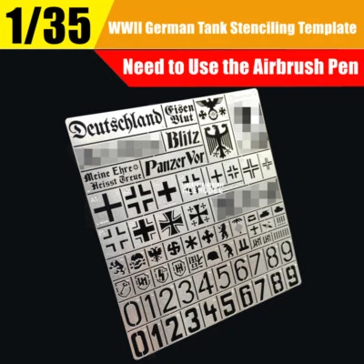 1/32 1/35 WWII German Tank General Use Stenciling Template Model Building Tools - Image 1 of 2