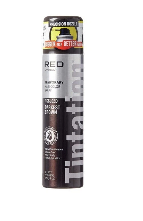 Kiss Tintation Temporary Color Spray Black 2.82 oz (Darkest Brown) TCS02