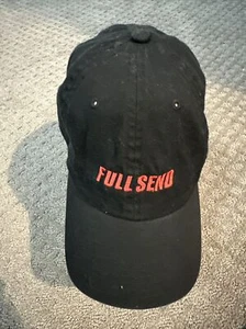 Full Send Sender Hat Black Embroidery Adjustable Strap Dad Hat Logo Outdoor - Picture 1 of 5
