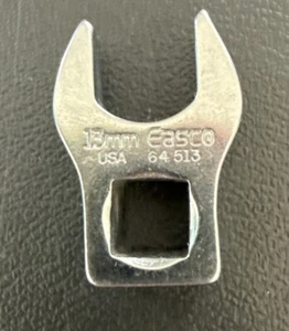 NOS EASCO TOOLS  3/8” Dr. METRIC 13mm CROWFOOT WRENCH OPEN-ENDED 64513 USA - Picture 1 of 12