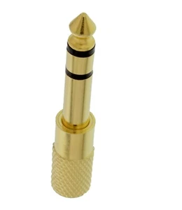 1x Adaptador jack - Enchufe 6,3mm en acoplamiento 3,5mm - DORADO - Adaptador de auriculares - Imagen 1 de 1