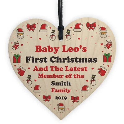 Babys First Christmas Tree Decoration Personalised 1st Christmas Bauble Gift - Image 1 of 4