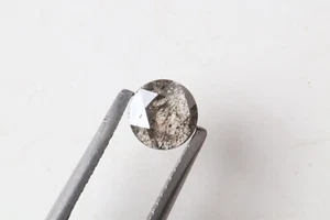 0.47Ct Natural Claro Negro Sal y Pimienta Redondo RoseCut Diamante Suelto 5.0... - Imagen 1 de 7