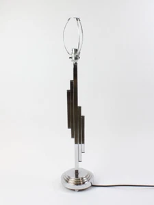 70er-Jahre-Tischlampe verchromt im Art Deco-Stil (423-2 H13) - Bild 1 von 6