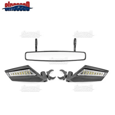 Espejos retrovisores UTV LED + espejo central para Yamaha Rhino 450 660 700 Foto 1 de 4