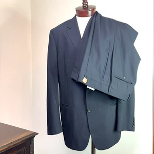Hugo Boss Suit Men's 42R Black Wool 2-Piece: Blazer & Dress Pants 34x31 VTG USA - Picture 1 of 18