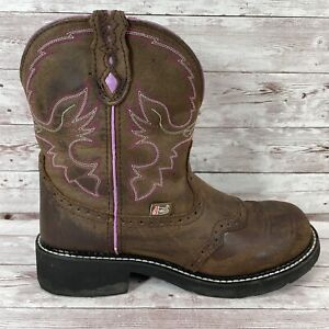 Justin Gypsy Brown Leather Cowgirl Western Boots L9903 WOMENS Size 11 B
