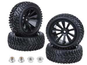 HobbyPark 4-Pack 2.99" Diameter Rubber RC Car Tires & Wheels with 12mm Hex Hub - Picture 1 of 9
