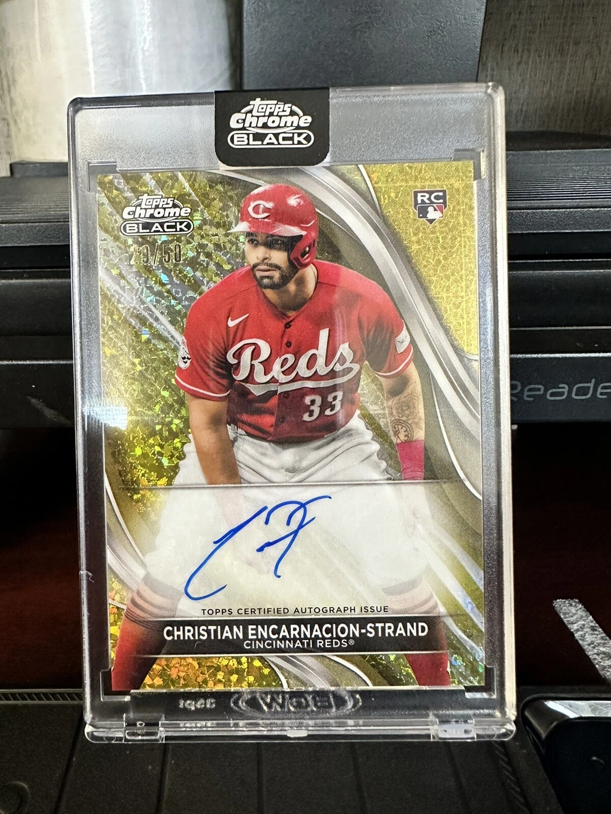 2024 Topps Chrome Black Christian Encarnacion-Strand Gold Mini Diamond Auto /50