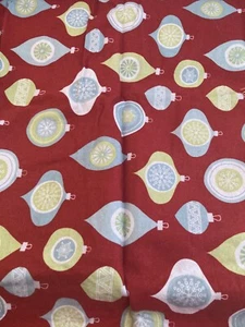 1/2 Yard x WOF (38”ish) Red Ornament Holiday Fabric - Picture 1 of 1