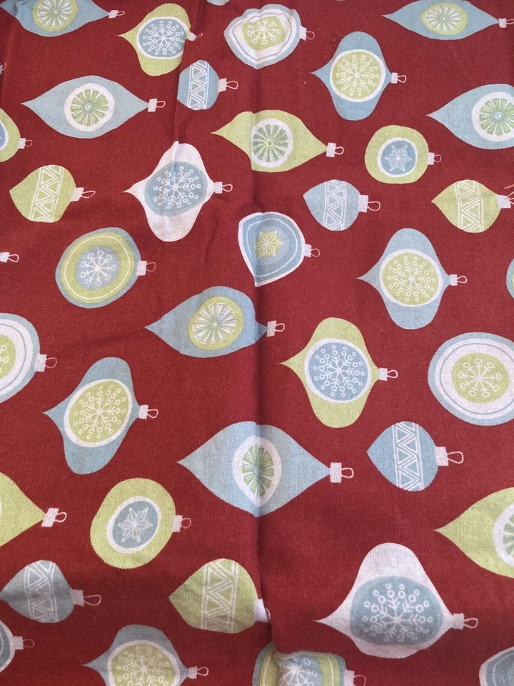 1/2 Yard x WOF (38”ish) Red Ornament Holiday Fabric - Image 1 of 1