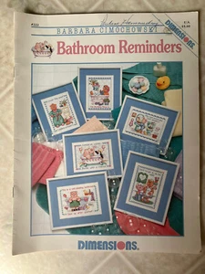 Dimensions Cross Stitch Pattern Leaflet Barbara Cimochowski Bathroom Reminders - Picture 1 of 4