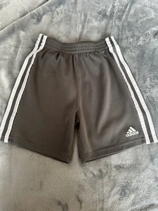 adidas Boys' Classic 3-Stripe Mesh Shorts, Dark Grey, Size 7, good condition - Picture 1 of 3
