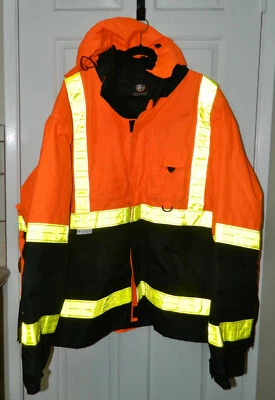 ML KISHAGO men's 360 Pro Series Class 3 VISABILITY SAFETY RIPSTOP Jacket* 5X - Image 1 of 4