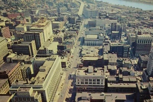 View Looking East Cincinnati, Ohio c1950s Postcard Metropolitan Area - Picture 1 of 3