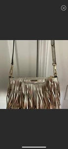 Rebecca Minkoff Umhängetasche Handtasche Damen Gold Leder All Over Fransen - Bild 1 von 4
