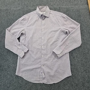 Perry Ellis Shirt Mens MEDIUM purple button up long sleeve plaid non iron size M - Picture 1 of 9
