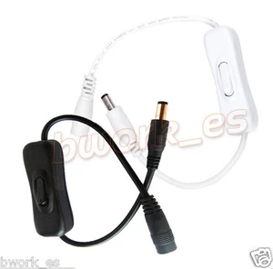 Interruptor switch DC CCTV LED Arduino con conector Jack 2.1x5.5mm Negro Blanco - Imagen 1 de 5