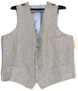 Bar III Men's Suit Vest Size Medium Gray Textured Linen Slim Fit NWT - Picture 1 of 4