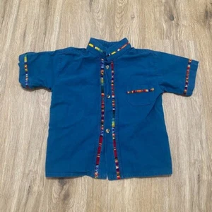 Kids Fiesta Blue Button Up Shirt - Picture 1 of 5