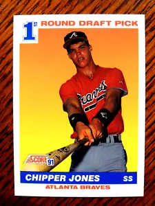 Tarjeta de novato Chipper Jones 1991 puntaje 1er RDP #671 ATLANTA BRAVES HOF - Imagen 1 de 1