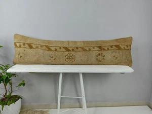 12x48 Turkish Kilim Pillow Cover - Long Lumbar Throw - Vintage Boho Cushion - Picture 1 of 10