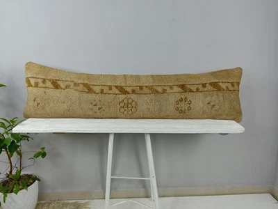 12x48 Turkish Kilim Pillow Cover - Long Lumbar Throw - Vintage Boho Cushion - Image 1 of 4