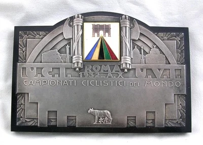 PLACA VENTENNIO SEGUNDA GUERRA MUNDIAL PREMIO CAMPIONATI CICLISTI DEL MONDO ROMA 1932 Foto 1 de 4