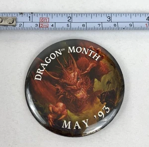 Dragon of the Month TSR Games Pin Back Mayo 1993-Dungeons & Dragons - Imagen 1 de 3