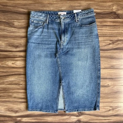 Lucky Brand Denim Skirt Womens 16 Blue Midi Medium Wash Jean Skirt NEW - Image 1 of 4