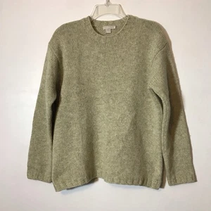 Vintage J.Crew Mens Light Jade Green Chunky Knit 100% Wool Crewneck Sweater M - Picture 1 of 6