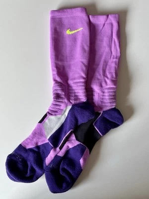 Calcetín de baloncesto Nike Hyper Elite acolchado Crew XL (12-15) púrpura voltios Foto 1 de 4