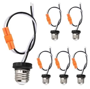 Adattatore presa E26 confezione 6 base media maschio avvitabile lampadina presa treccia fo - Foto 1 di 12