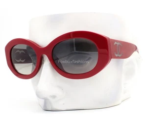 Chanel Sonnenbrille ch5528A 1759/71 poliert dunkelrot klar CC Logo ohne Etui - Bild 1 von 14