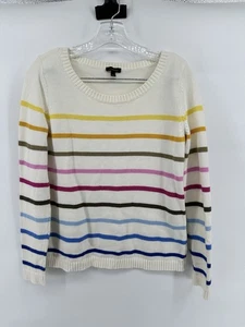 Talbots Striped Rainbow Colorful Pullover Sweater Boat Neck Womens Size S - Picture 1 of 6