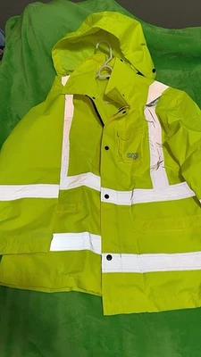 Gravel Gear High Waterproof Work Jacket with Reflective Stripes – Rain Coat - Image 1 of 3