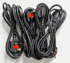 Job Lot 5x 2M Meters | UK 3 PIN Kettle Lead Mains Plug C13 | 250V 13A. BS1363 - Photo 1/4