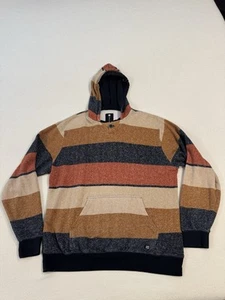 BILLABONG Hoodie Pullover Sweater Mens XL Multicolor Stripes Casual Beach Surf - Picture 1 of 13
