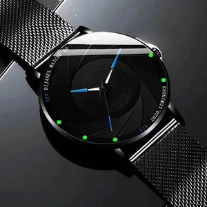 Minimalistische Herren Mode Uhren Ultra Dünn Edelstahl Mesh Gürtel Quarz Wris - Bild 1 von 13