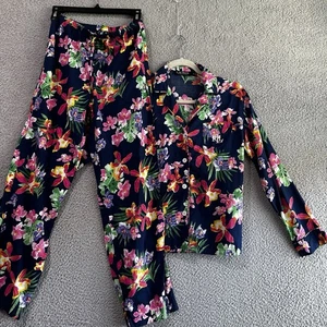 Lauren Ralph Lauren Black Label Floral Cotton Viscose Pajama Set Monogram XS - Picture 1 of 9