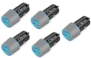 Cluvox Chargeur Rapide USB C 3A 19,5W Double Voiture Samsung QC3.0 USB-C - Lot de 5 - Photo 1 sur 5